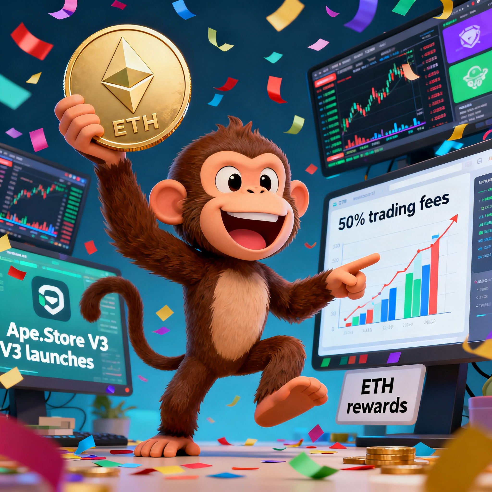 Ape.Store V3 Launches: Claiming 50% of Trading Fees in ETH